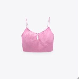 NWT Zara Crop Top - bubblegum pink size large